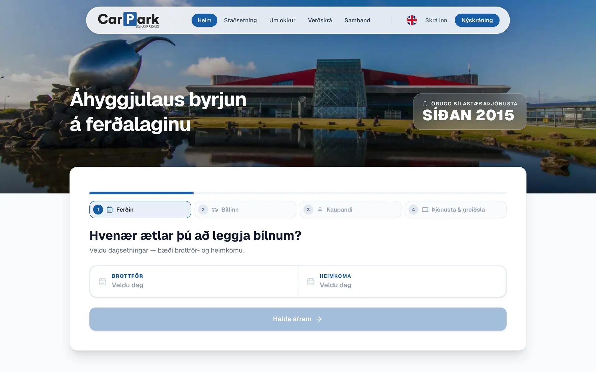 Vefur Carpark í tölvu