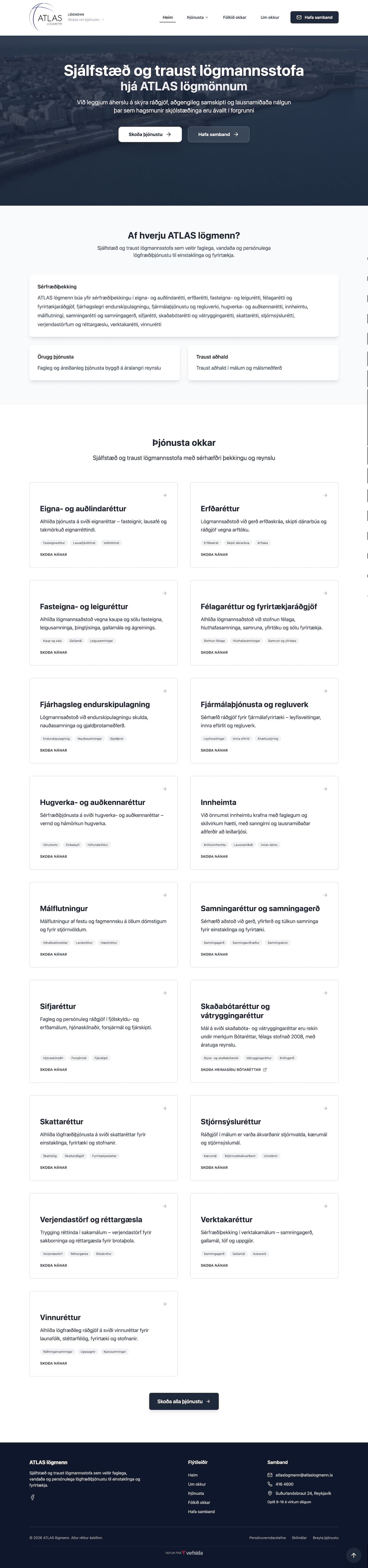 ATLAS lögmenn — Vefsíða